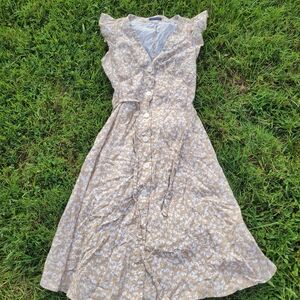 Tommy Hilfiger Tan Flutter Sleeve Sundress